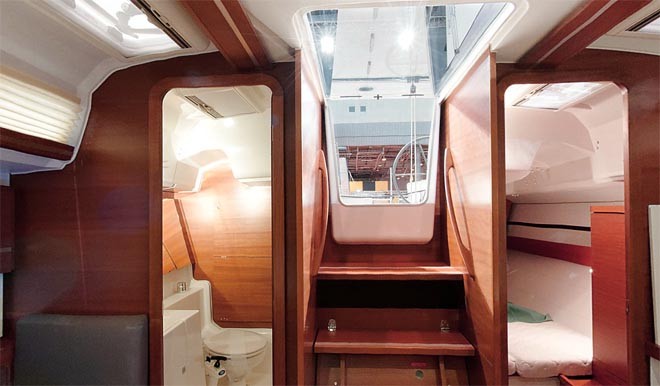 Dufour 36 - looking aft from saloon ©  SW